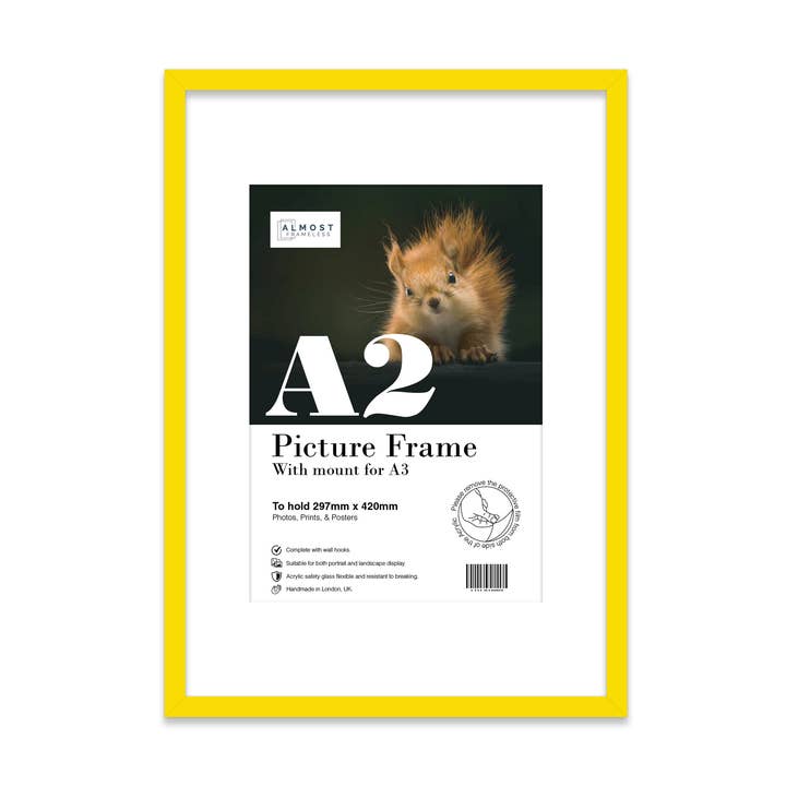 Yellow A2 Picture Frame With mount for A3 for wholesale by WholesaleFrames.co.uk
