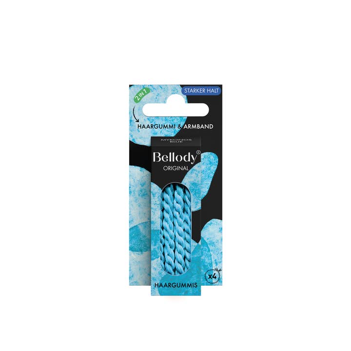 Bellody GmbH - Wholesale Hair Tie - Hair Ties Turquoise - Bellody® (4 Pieces - Mykonos Blue)2