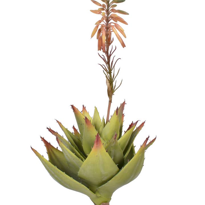 18" Aloe with Flower Pick- UV Protected AV1035UV for wholesale by Replica Plants and Decor