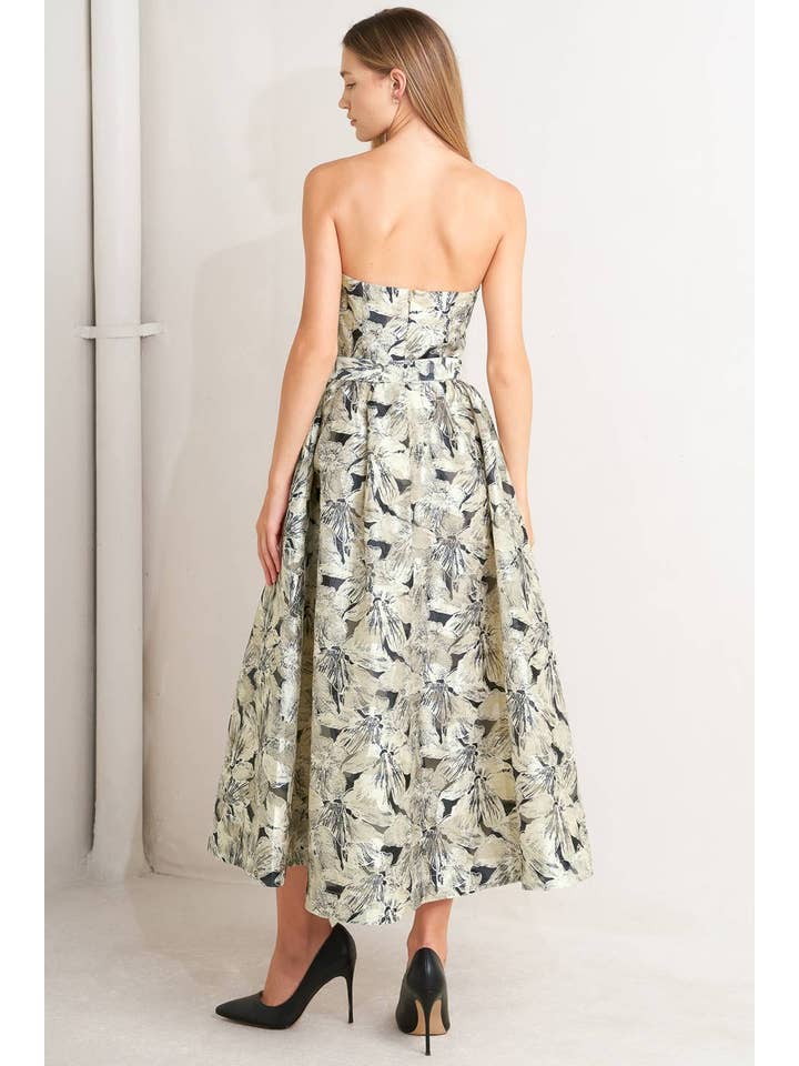 IVORY MULTI A textured woven midi dress - FD1842 for wholesale on Faire3