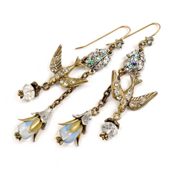 Opal Spirit Bird Earrings E1210 for wholesale by Sweet Romance Jewelry