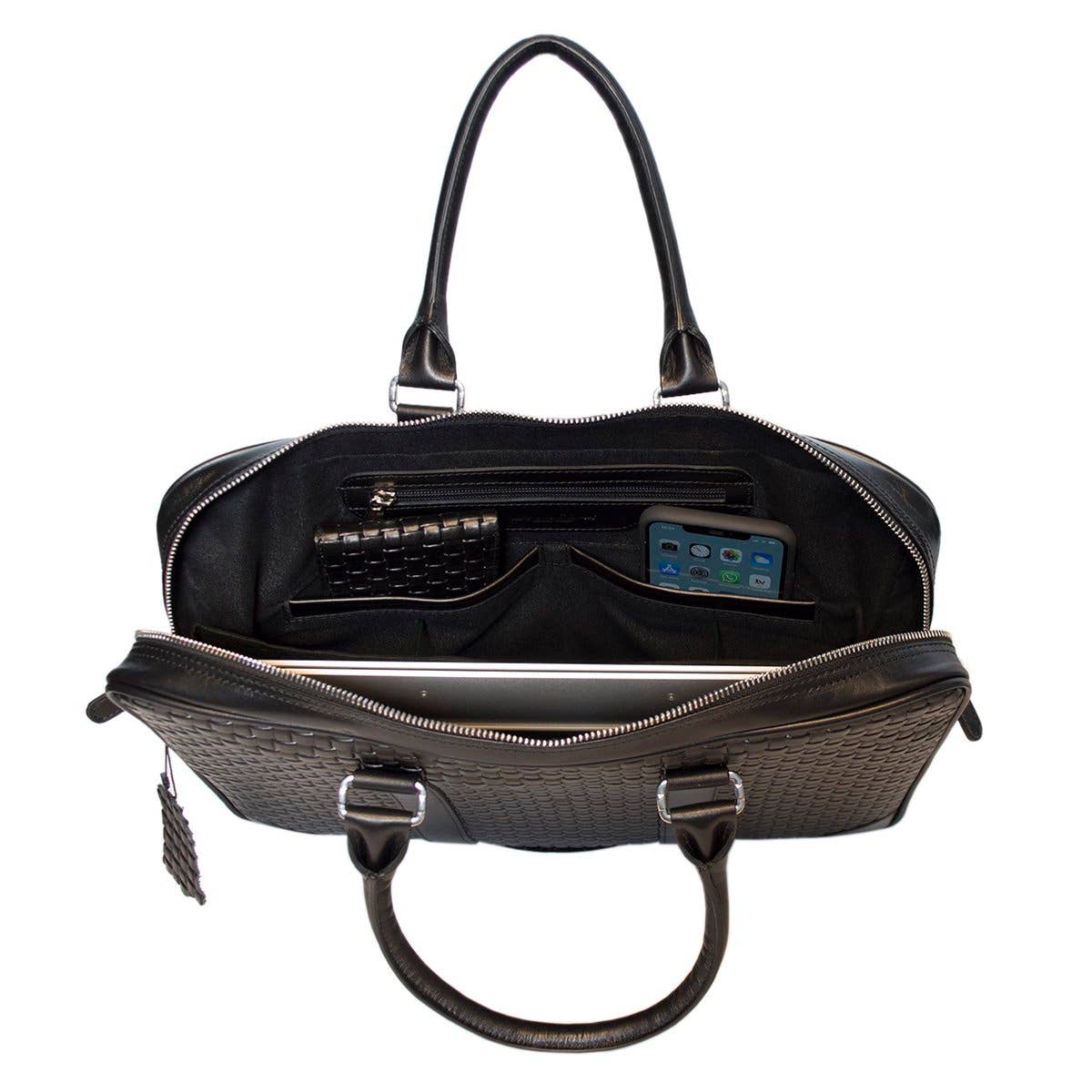 Arrigo - Wholesale Laptop Bag - Unisex - Leather Laptop Bag 15.6 Inches in 4 Colors Braided Leather20