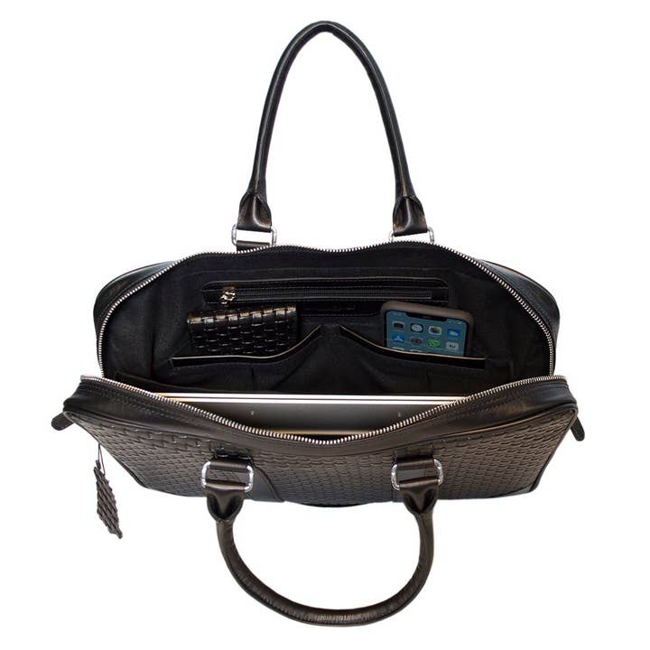 Arrigo - Wholesale Laptop Bag - Unisex - Leather Laptop Bag 15.6 Inches in 4 Colors Braided Leather20