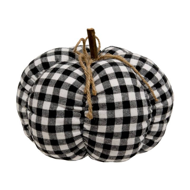 Buffalo Check Gevulde Vilten Pompoen 8" voor wholesale door CWI Gifts