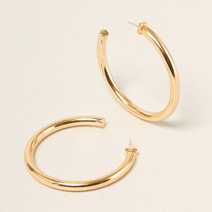 ML-14K guld dyppet Post Hoop Øreringe for engroshandel hos Fashion City