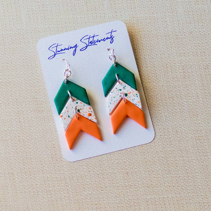 Stunning Statements - Wholesale Dangle Earrings - Tara Gameday School Spirit Clay Earrings6