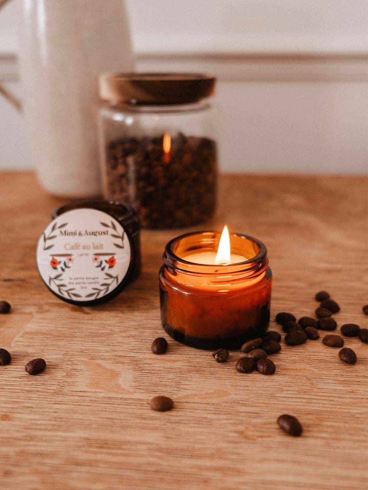 Café au lait – Bougie en cire de soja (2 oz) pour la vente par Mimi & August