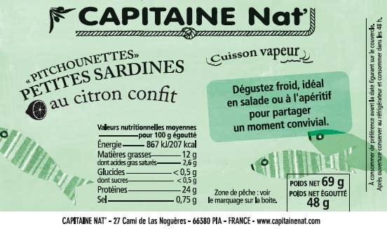 CAPITAINE NAT' - Wholesale Tinned Fish - FISH PRESERVE Collector: Pitchounettes Apéro1