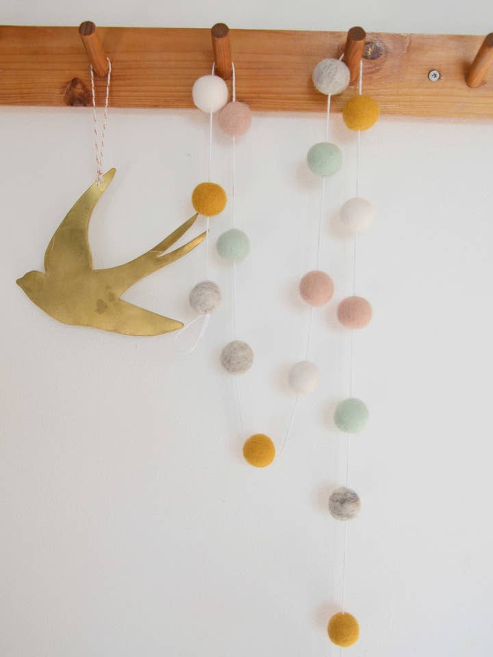 Pastel garland, mint, ochre, pink for wholesale by Calmfordreamers