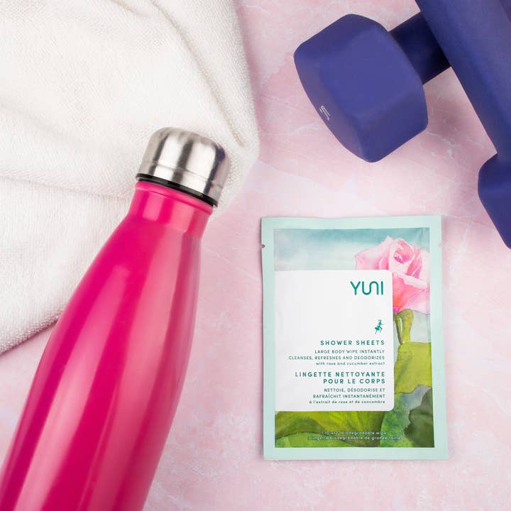 YUNI Beauty - Wholesale Face & Body Wipes - YUNI Rose Cucumber Shower Sheets Large Body Wipes Bag Of 30