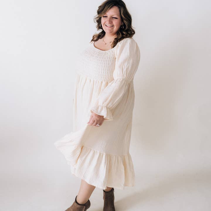 HAHA MAMA Clothing - Wholesale Dress - Women's - Muslin Puffed Sleeve Mommy & Me Dress - Women