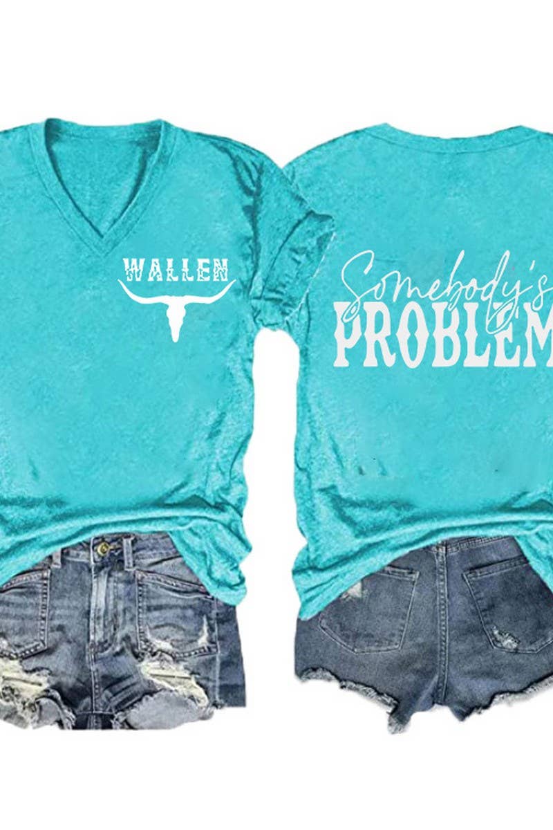 NINEXIS - Vente T-shirt sérigraphié – femme - CWTTS1055_T-SHIRT À MANCHES COURTES À COL EN V IMPRIMÉ RECTO-VERSO6