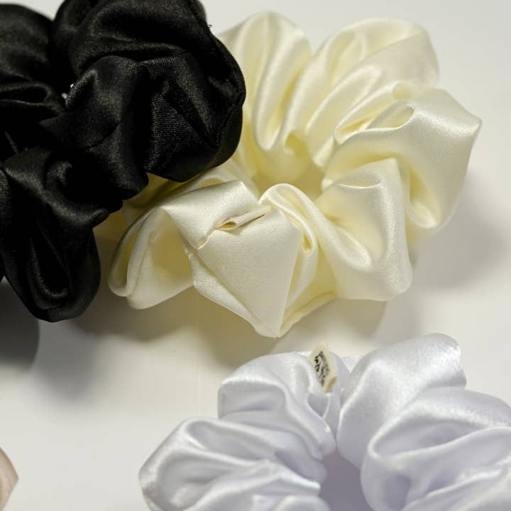 Blush Pop Creations - Wholesale Scrunchie - Women's - SOFT CREAM SATIN SCRUNCHIE HAIR TIE3