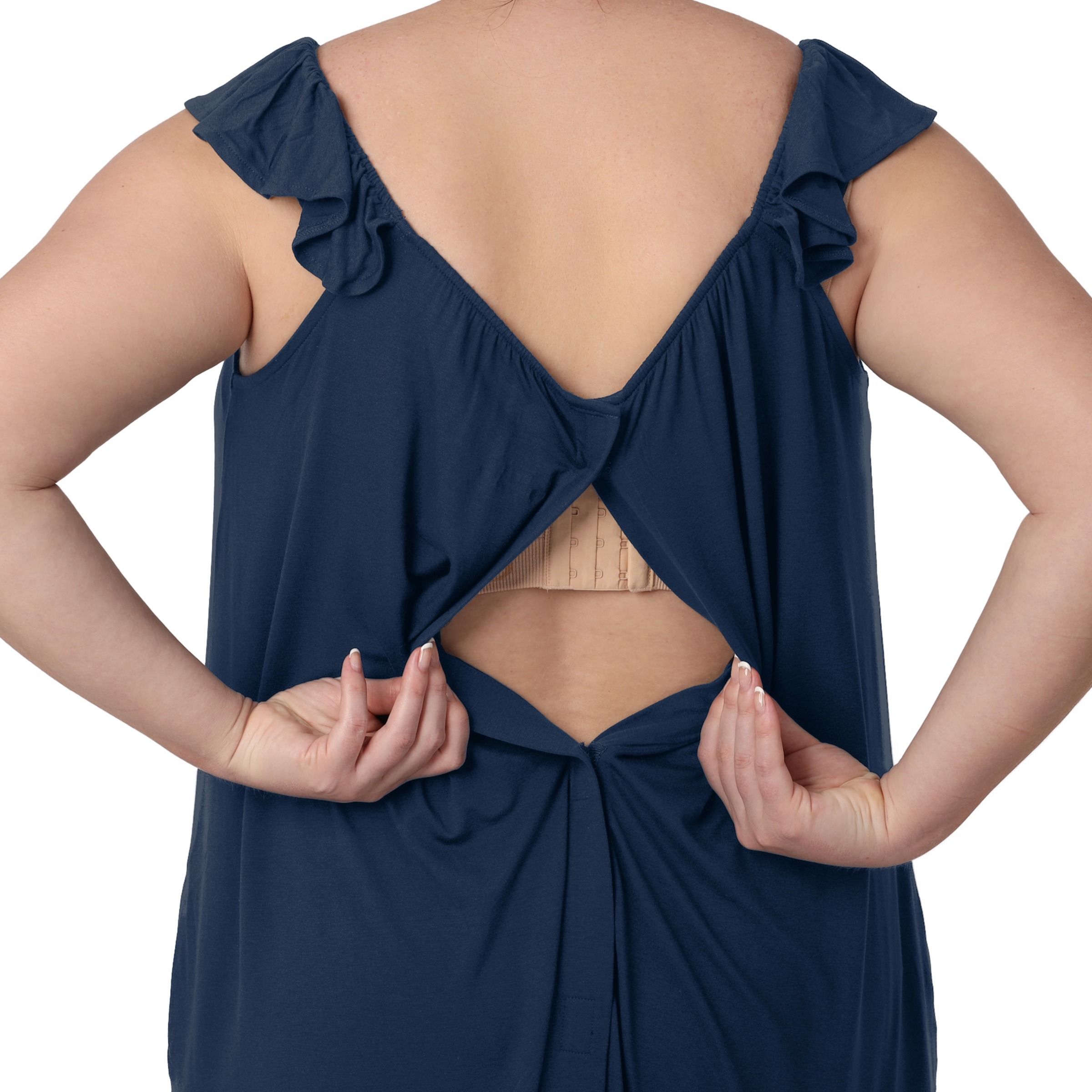 Kindred Bravely - Wholesale Dress - Maternity - Ruffle Strap Labor & Delivery Gown14