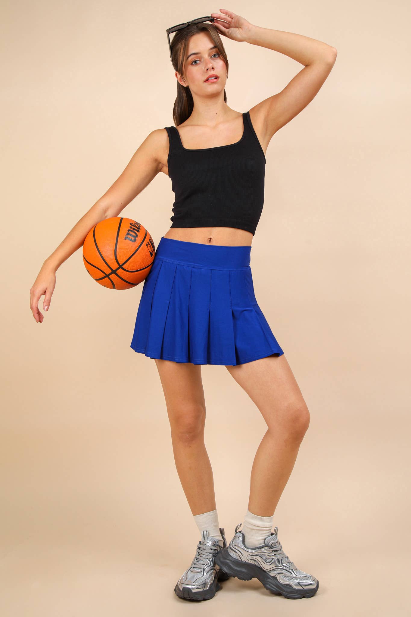 VERY J - Vente Jupe de sport – femme - Jupe plissée de sport avec short intégré8