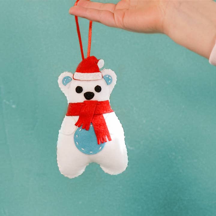 BOX CANDIY® - Wholesale DIY Craft Kit - Kids - Totally Santa Make Your Own Felt Animal Ornaments