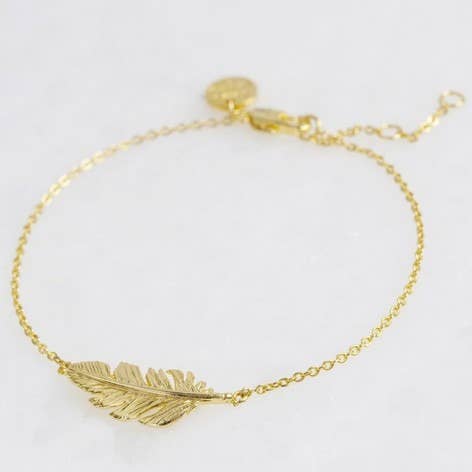 Gold Feather Bracelet for wholesale by Lisa Angel