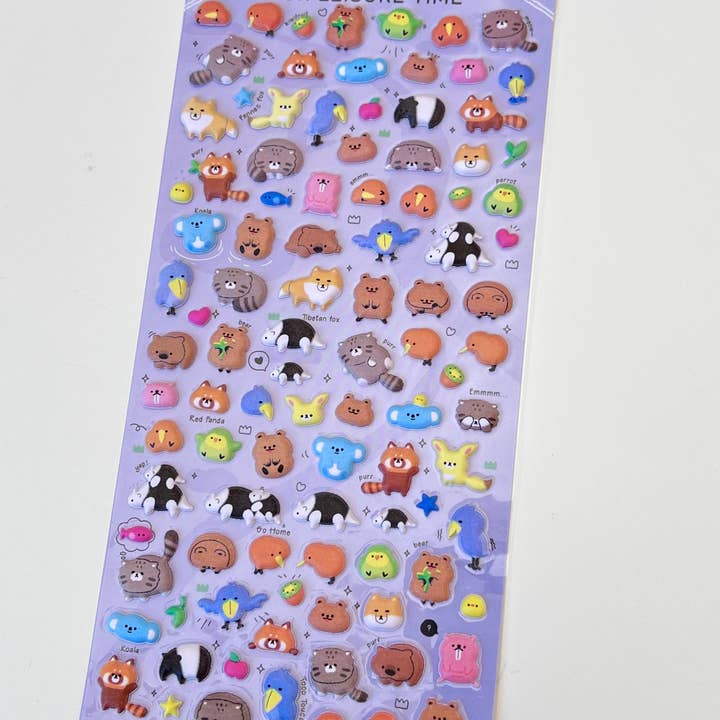 BCmini - Wholesale Sticker - 11023 Tiny Animal Food Court Puffy Assorted Stickers-1210