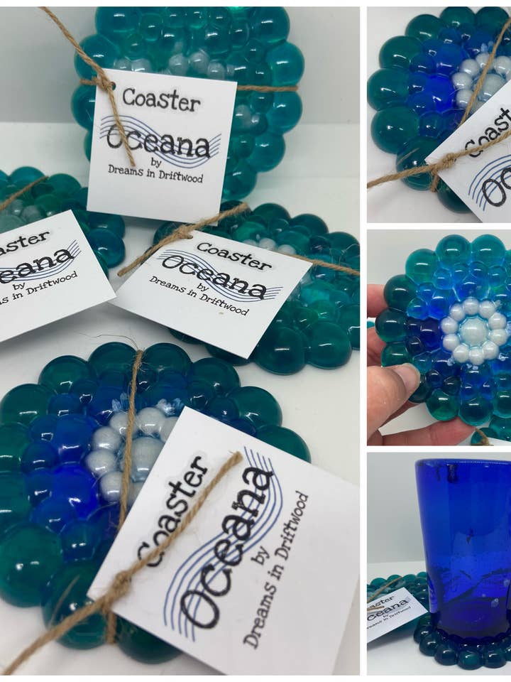 Ocean Bubble Coaster | Coastal Gifts | Made in Scotland for wholesale by Dreams in Driftwood