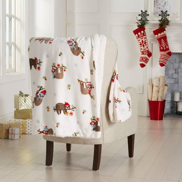 BH Collective - Wholesale Throw Blanket - Throw Blanket - Holiday Printed Sherpa - Esmay Collection55