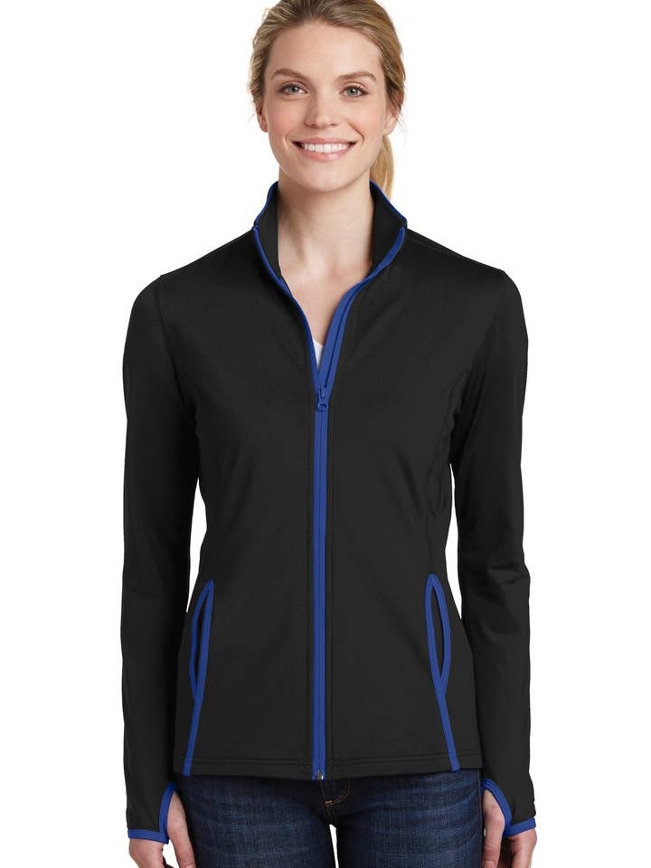 Ink Tees Custom Tshirts - Wholesale Fleece - Women's - Ink Tees Custom T-Shirt Personalized Print, Premium Quality, Fast Turnaround, Multiple Colors Sport-Tek Women's Sport-Wick Stretch Contrast Full-Zip Jacket. LST8532