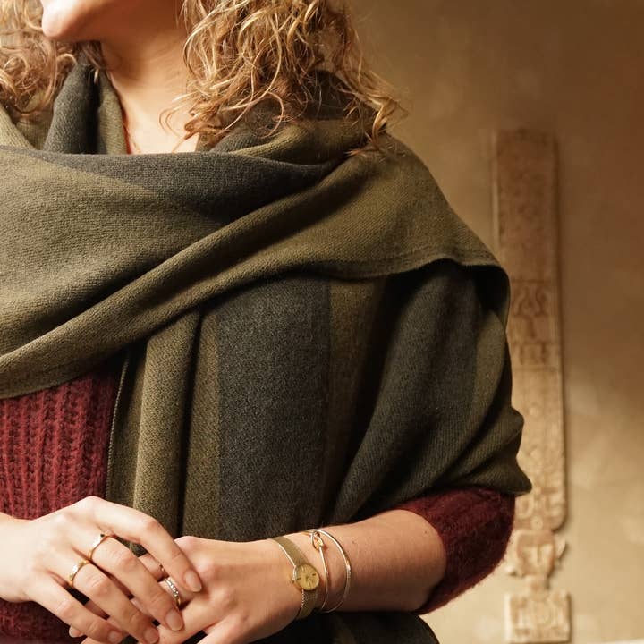 Capuccino Striped Shawl for wholesale by Bonita Republica