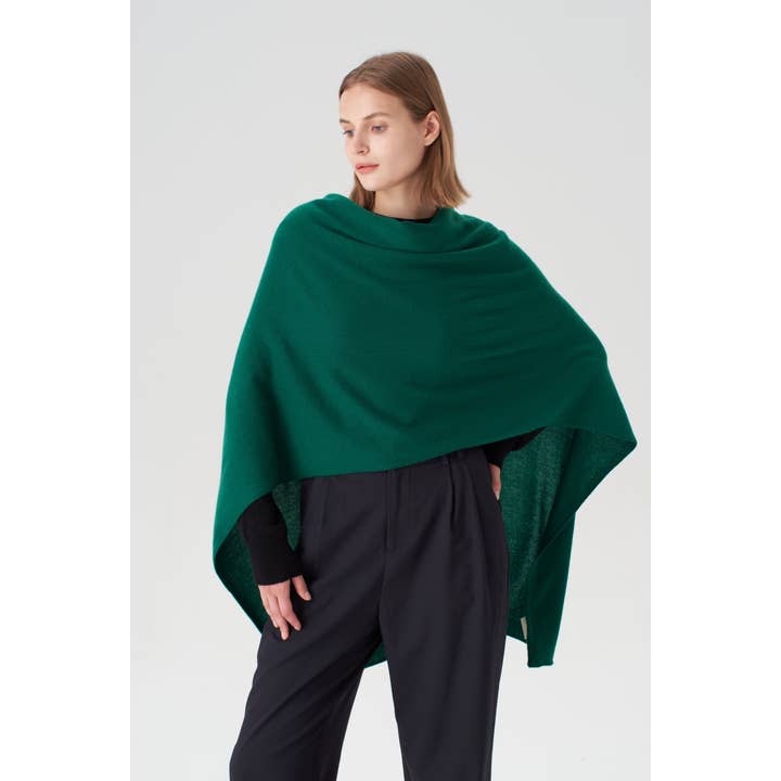 Pure Cashmere Travel Wrap - Moose Green for wholesale on Faire