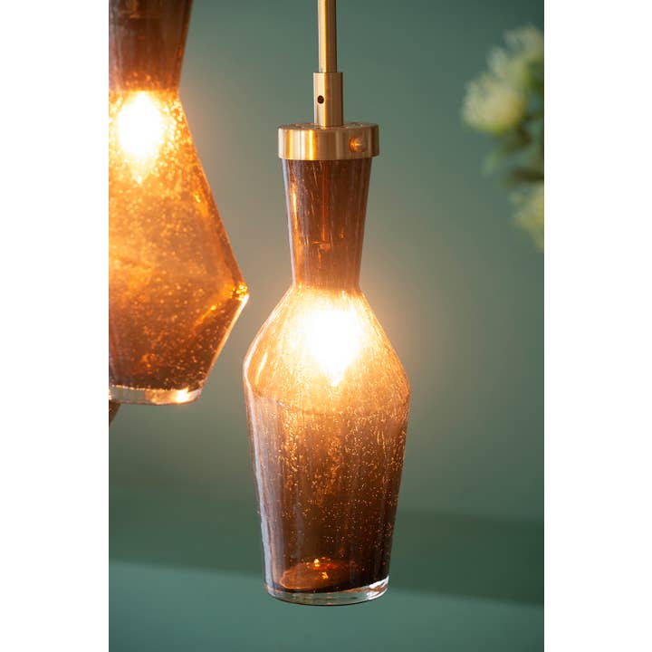 A&B Home Group Inc. - Vente Lustre/Suspension - Lustre triple D14"xH91'' - Marron4