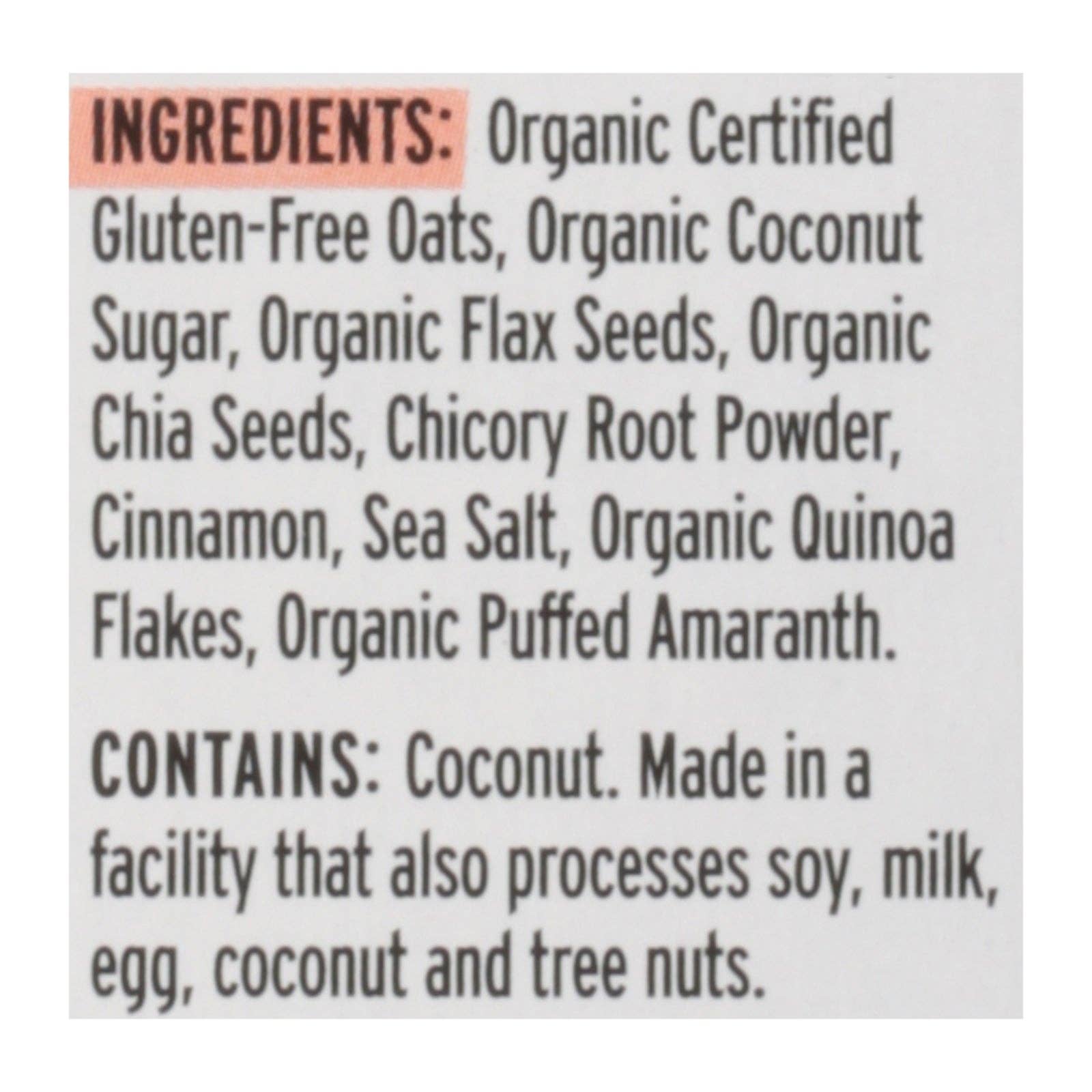 Ware Spark - Wholesale Oats - Purely Elizabeth - Sugar Free Oatmeal Classic Cinnamon - Case Of 6-9.12 Oz2