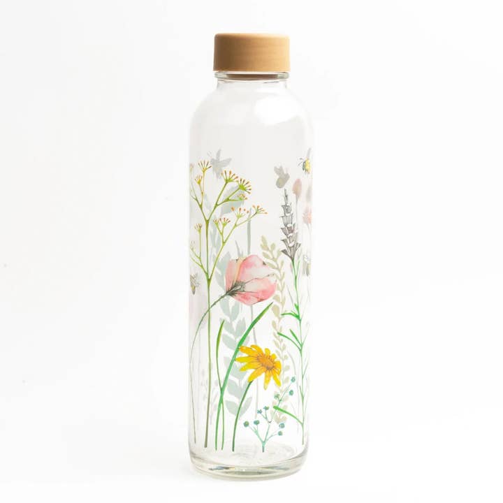 Glass Water Bottle - Let the Bees be for wholesale by LIGARTI