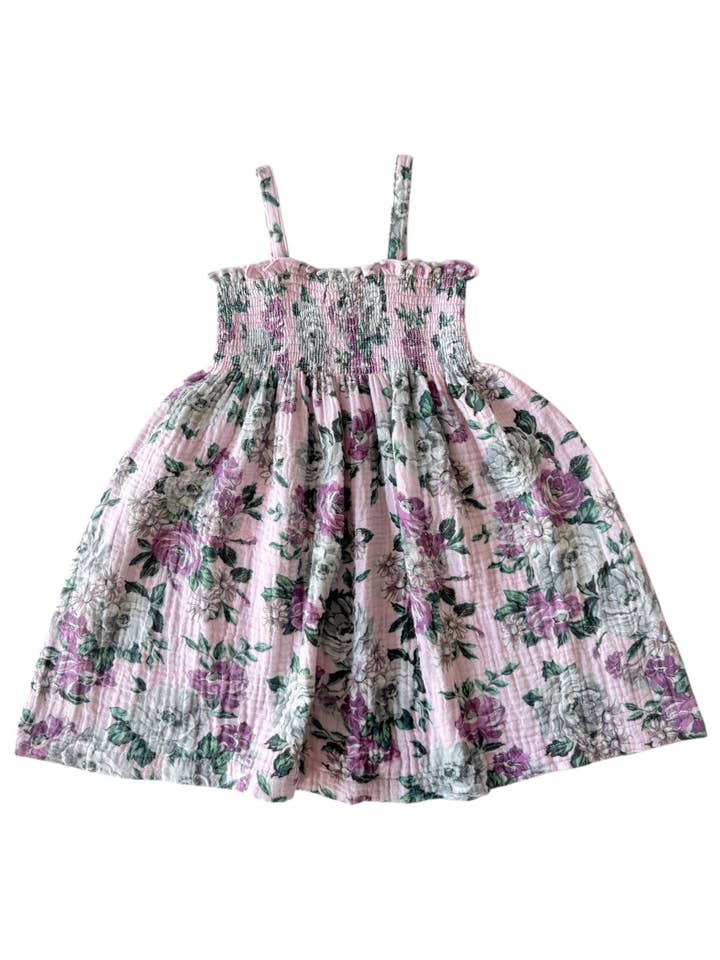SpearmintLOVE – wholesale Dress – Baby – Muslin Smocked Tube Dress, Blissful Blossoms