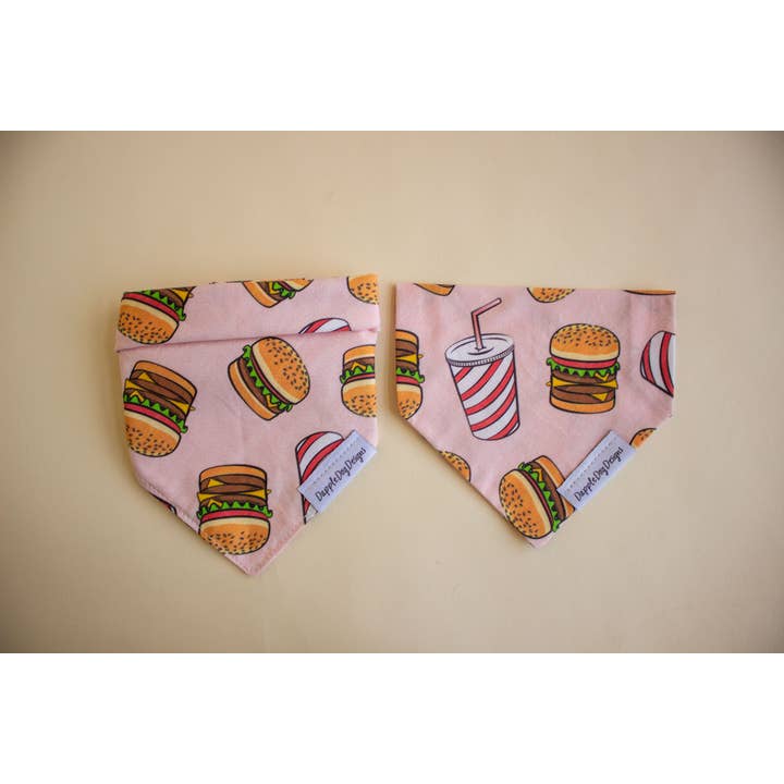 Dapple Dog Designs - Wholesale Pet Bandana - Dog - Burgers Bandana - Everyday Dog Bandana