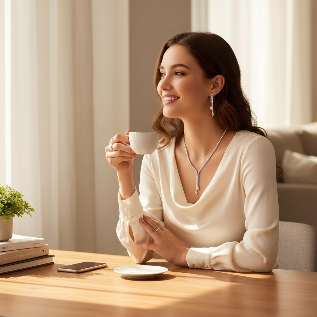 Athena Bridal Jewellery – wholesale Jewellery set – CZ COLLECTION - CRYSTAL SHIMMER DROP NECKLACE - NK268 SILVER6