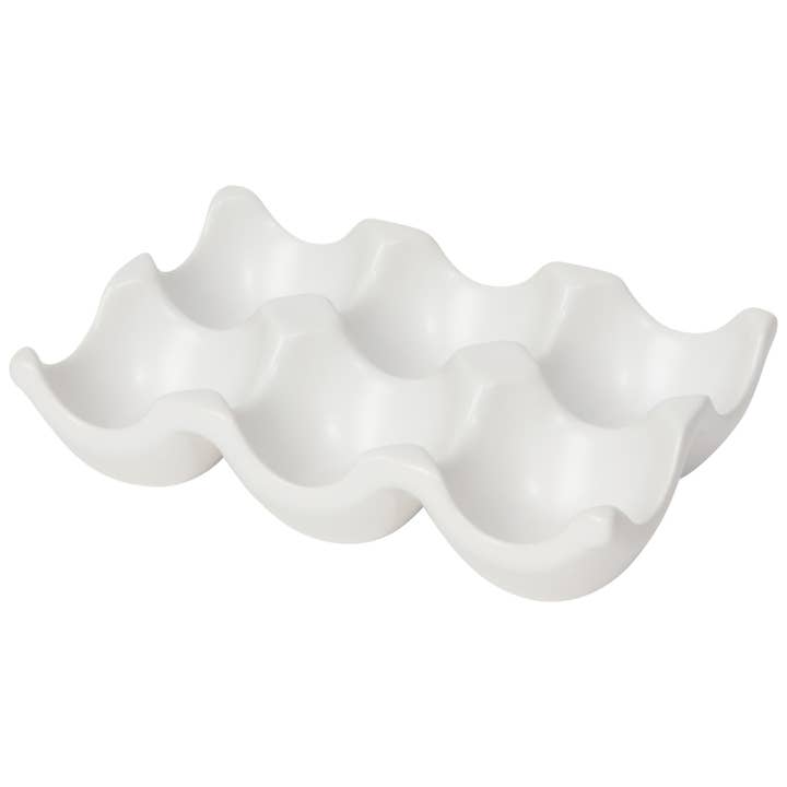 Now Designs by Danica - Wholesale Egg Cup/Holder - Matte White Ceramic Egg Crate