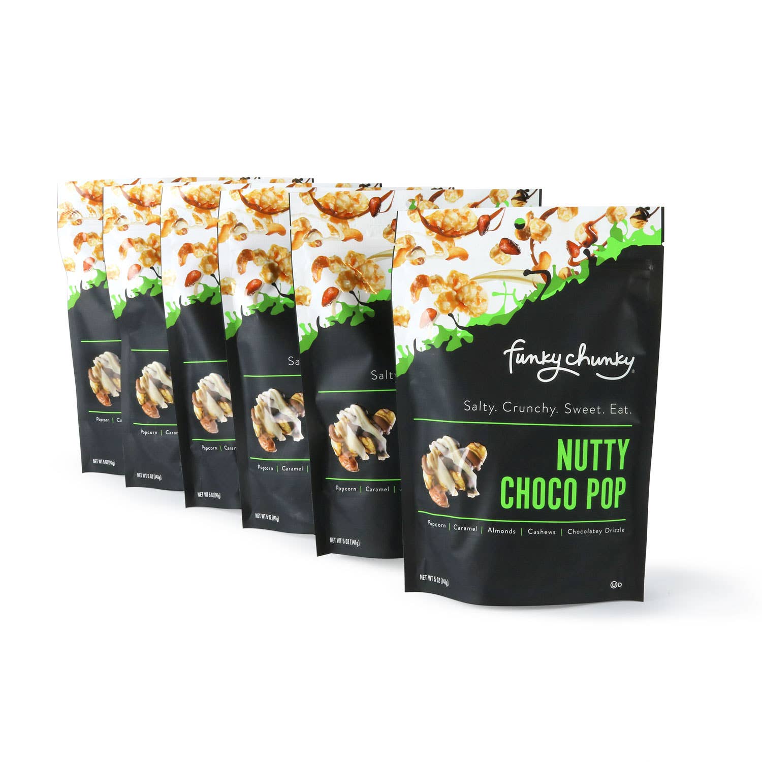 Funky Chunky - Wholesale Popcorn - Nutty Choco Pop | Caramel Corn Chocolate Popcorn |  5-ounce Bags1