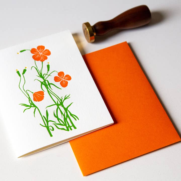 Wild Flowers - Hand Illustrated Letterpress Card for wholesale by Bungalow 36