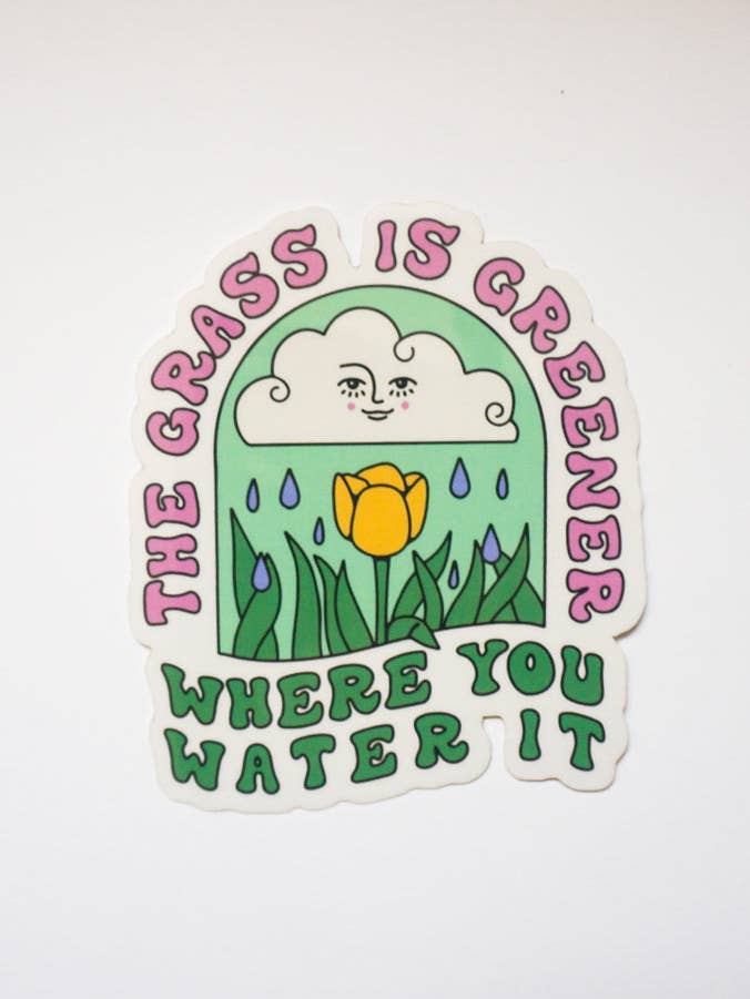 Grass is Greener Sticker for wholesale by Kira Cyan
