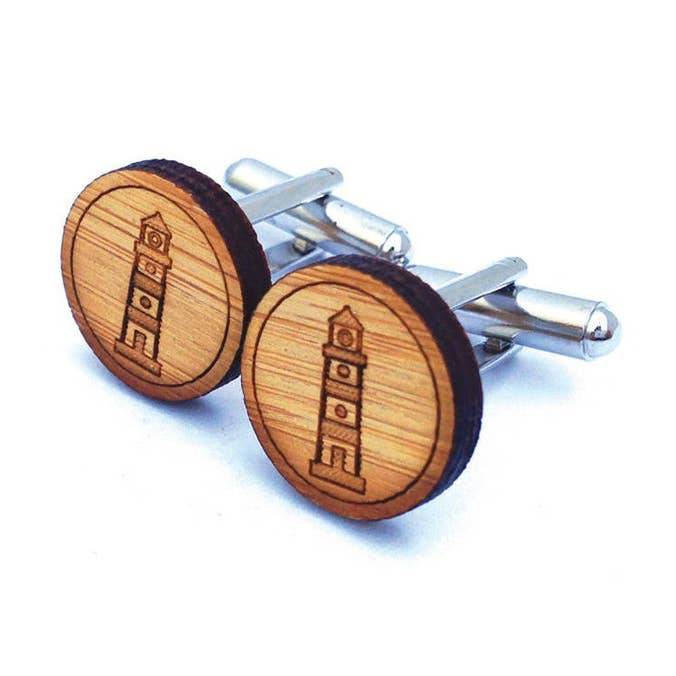 Bamboe manchetknopen - Vuurtoren voor wholesale door Cabin + Cub