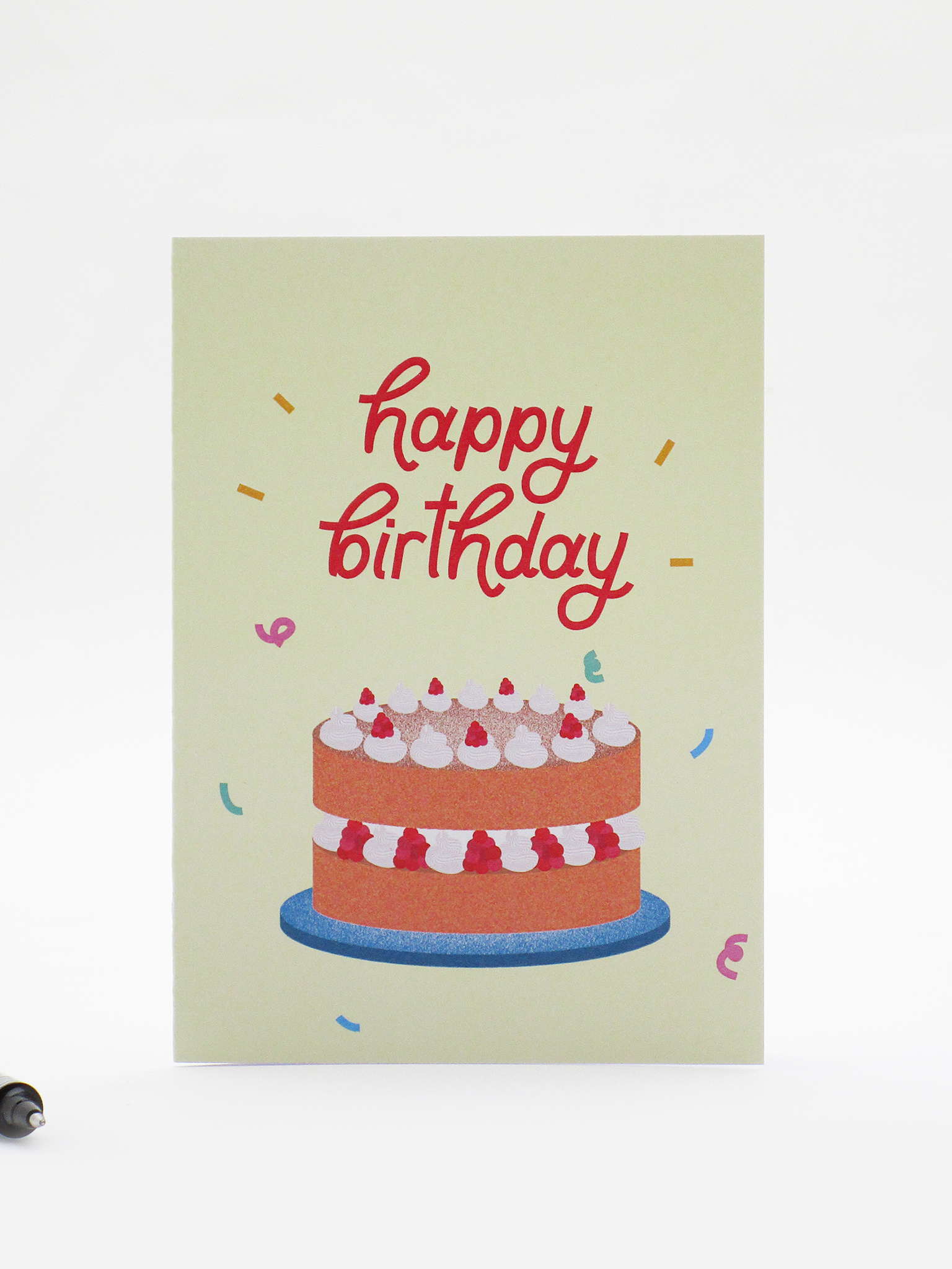 Noor's Notes - Wholesale Birthday card - Happy Birthday Victoria Sponge Cake with Icing Greeting Card0