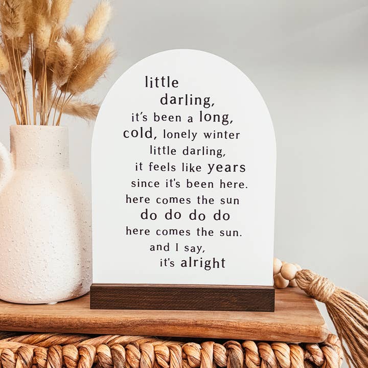 Here Comes The Sun Mini Arch Sign | Spring Sign for wholesale by Knotty Design Co.