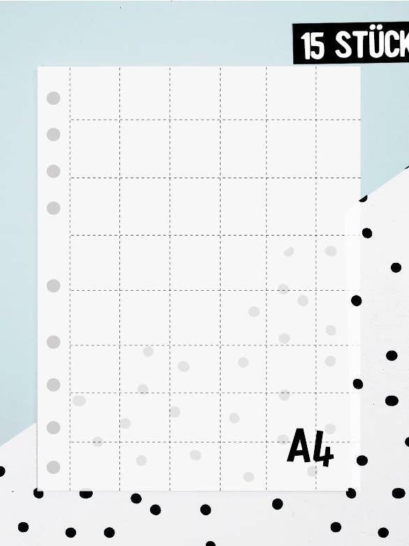 48-Fächer-Hüllen für unser Sammelalbum für Tüddel - A4 *15 Stück* für den Großhandel von Paul und Clara