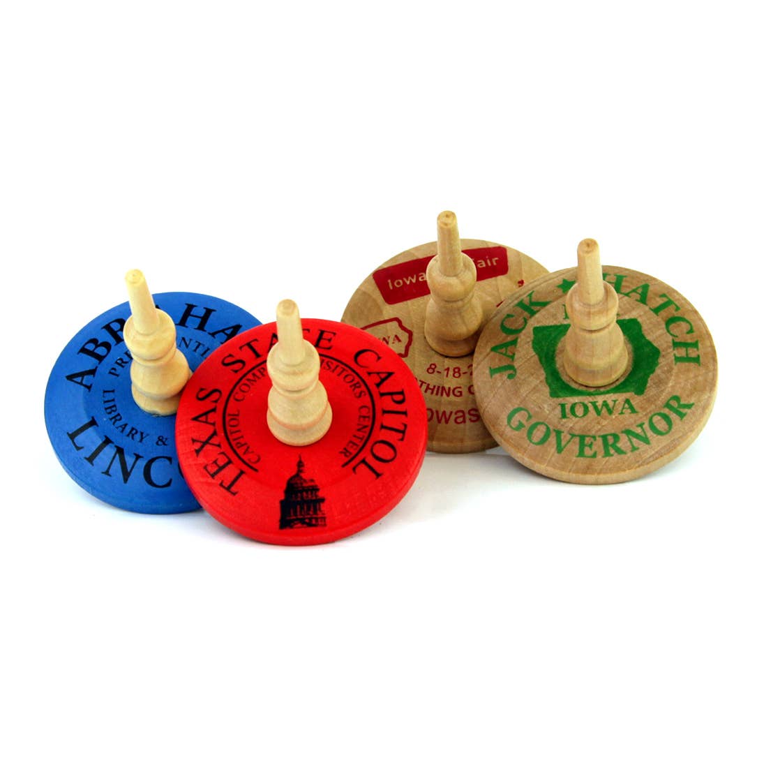 Aero-Motion, Inc. - Wholesale Wood Toy - Kids - Custom Imprinted Classic Wooden Spin Tops2
