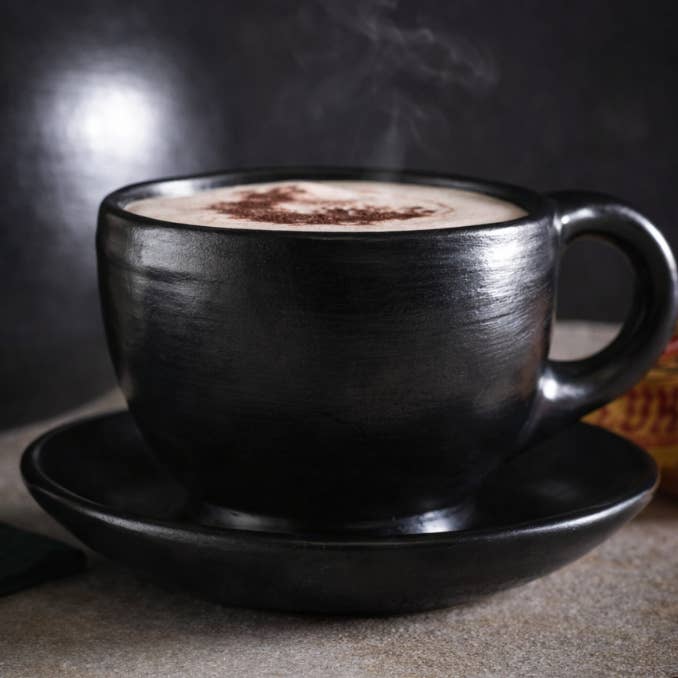 Coffee chocolate tea cups mugs handmade La Chamba for wholesale by Authentic Origin Colombia