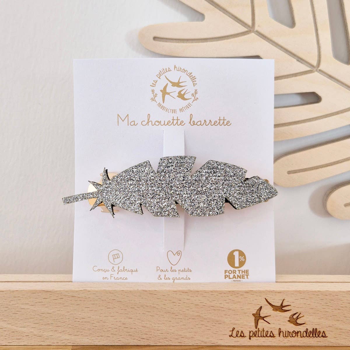 Les Petites Hirondelles - Vendita all'ingrosso Fermaglio per capelli - Donna - Barretta a clip piuma glitterata3