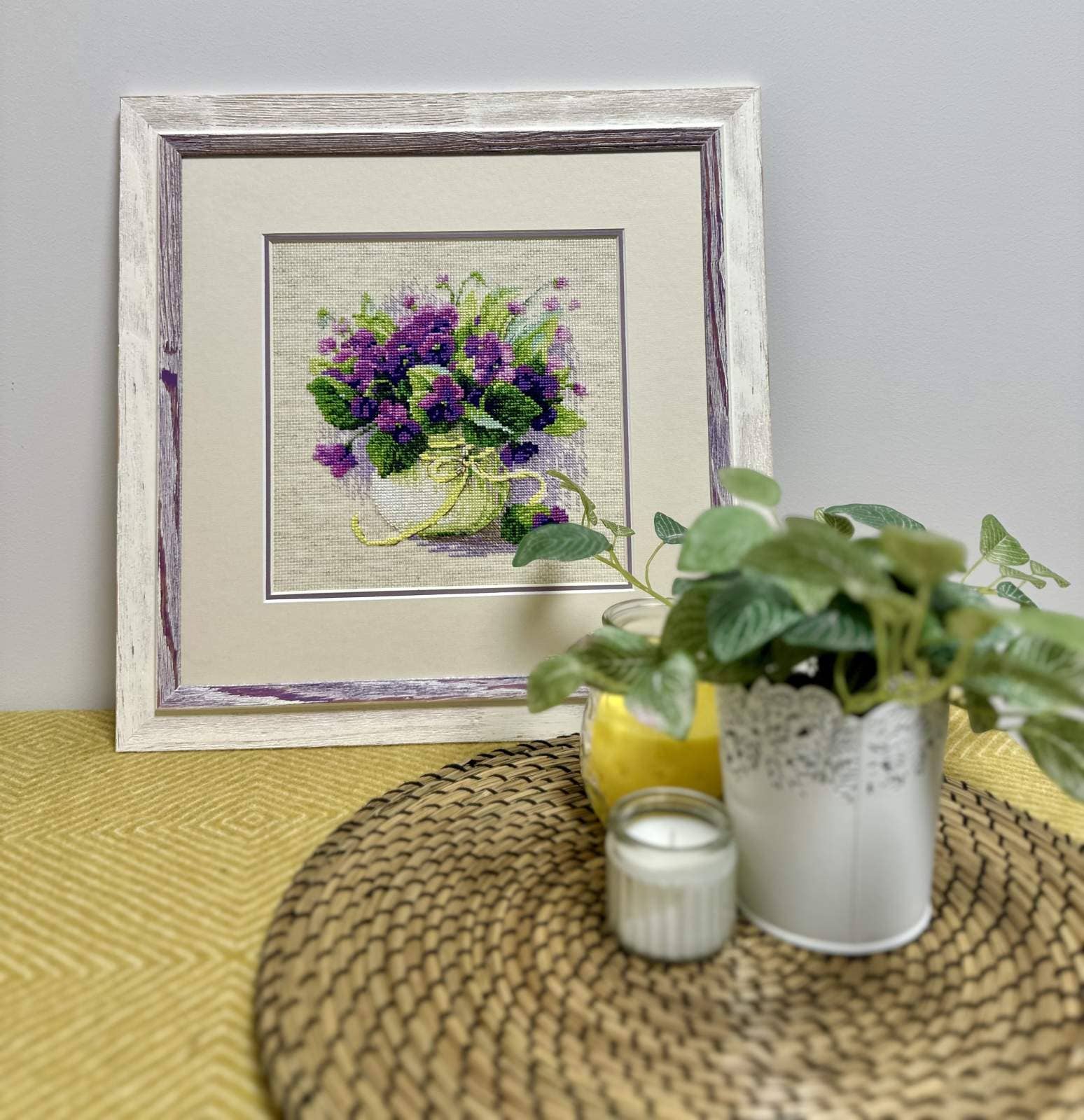 RIOLIS - Vente Accessoire de broderie/point de croix - Kit de Broderie au Point de Croix de Riolis 2091 Violettes en Pot4