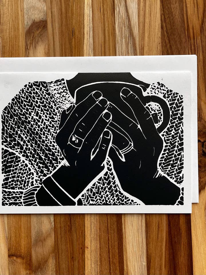 Hand Block Print Greeting Card, Replenish for wholesale by HYGGE PRINTS