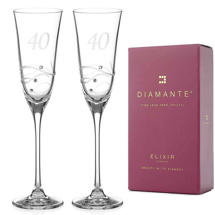 Diamante Swarovski 40e verjaardag of jubileum champagne G voor wholesale door DIAMANTE