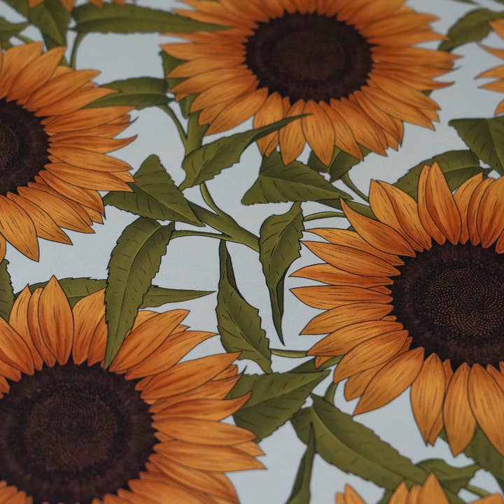 Hayley Jade Design Studio - Wholesale Flat Wrap - Sunflower Wrapping Paper2