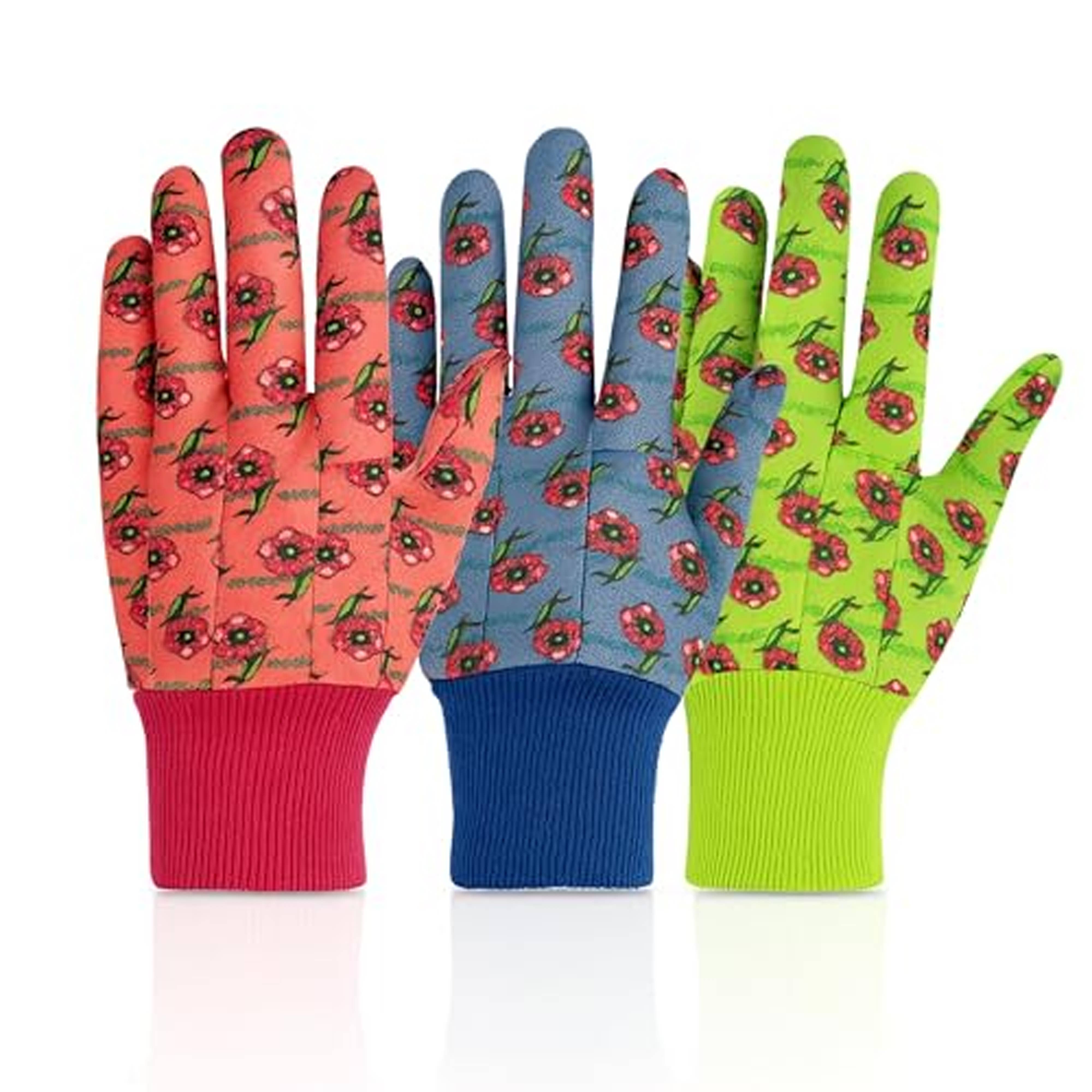 G & F Products - Wholesale Garden gloves - Kids Garden Gloves, Soft Cotton, Dirt-Resistant, 3 Pairs