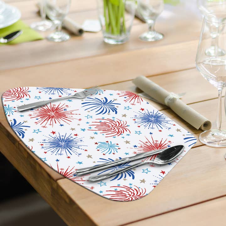 CounterArt/Highland Home/Thirstystone – wholesale Placemat – "Star Spangled" Wedge Reversible Flexible Placemat5